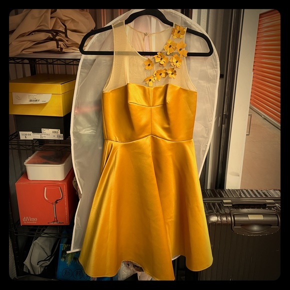 pinko gold dress PINKO Gold Laminate Dress main image 1